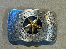 Nocona Texas Western Gold Star Belt Buckle