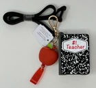 BATH & BODY WORKS #1 TEACHER APPLE NOTEBOOK POCKETBAC HOLDER HAND SANITIZER CASE