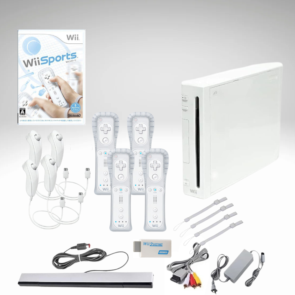 Nintendo Wii Game Select Console HDMI Set RVL-001 Region Free 1-4