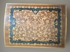 Italian Marquetry Box Inlaid Ware Design Folk Art Marquetry