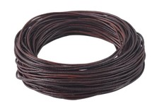 KONMAY 1.5mm Round Real Leather Cord, 25 Yards Rich Brown 1.5mm,