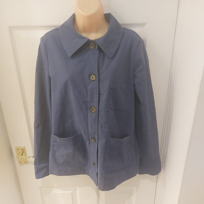 #ad #ad Finery London Hailey Cotton Rich canvas Jacket Size 10 Navy Blue GBP 20.00