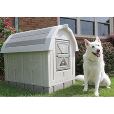 Insulated Dog House Large Doghouse Winter Dog Palace Med to Large Breed Grey
