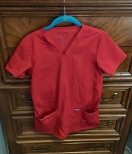 Red Scrub Top By Cherokee Size XS