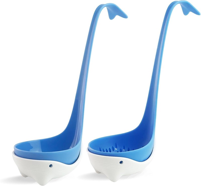 Whale Soup Ladle and Colander for Kitchen Cooking, Serving Soup, Mixing