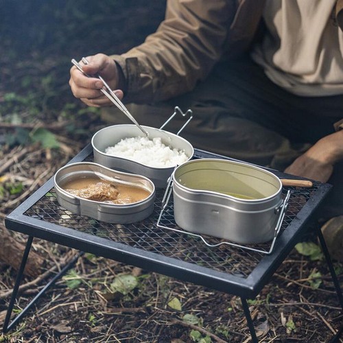 1900ml German Military Mess Tin Repro Black Nonstick Aluminum 2 Layer Mess Kit - Picture 19 of 22