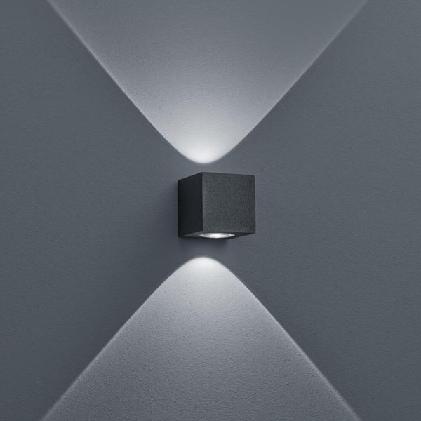 Led AußEnwandleuchte Helestra Peka Graphit In WüRfelform Up&Down IP54-image