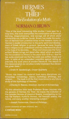 Hermes the Thief Norman O. Brown Vintage Book 1969 Scarce Mythology - Picture 2 of 2