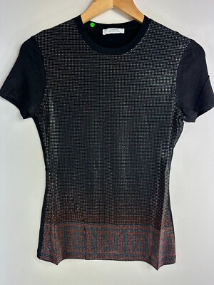 Authentic Ex Sample Piece Versace Collection Embellished Tee Size 38
