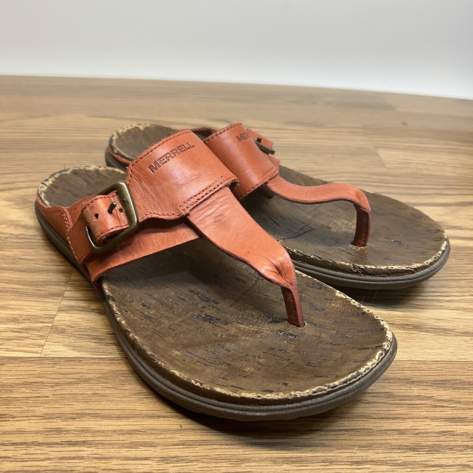 Merrell sandali donna giro città perizoma fibbia Luxe Post J97396 Falcon taglia 8