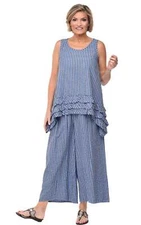 Tulip Clothing Palazzo Womens Pant in Doyle Seersucker Stripe