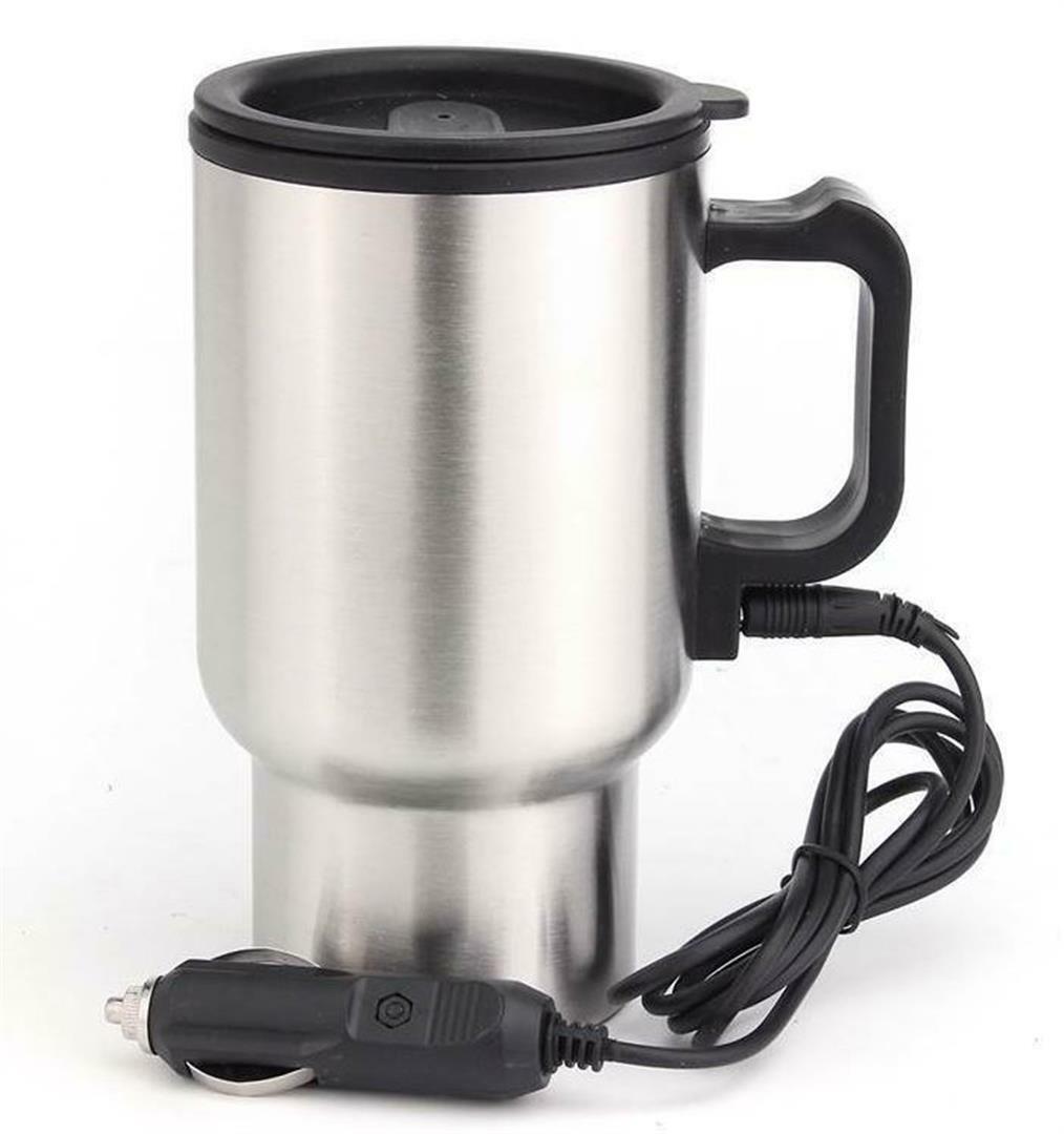 Electric 12 Volt S/Steel Travel Car Mug Coffee Tea Insulated 450ml