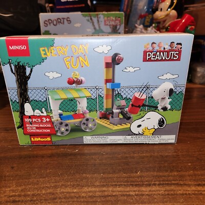 New Miniso Peanuts SNOOPY Every Day Fun Building Blocks 109 PCS 3+ Linoos
