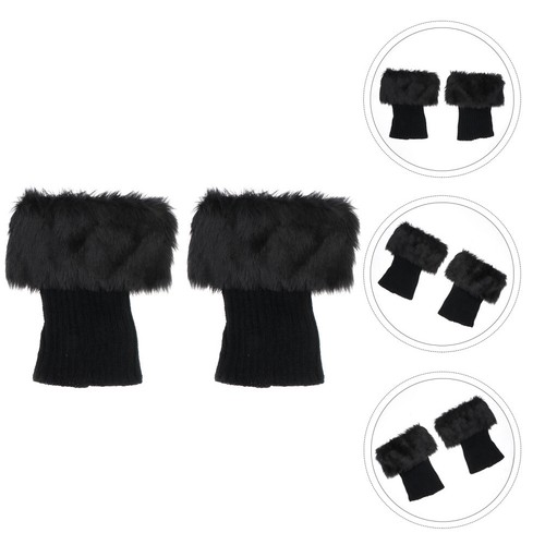 Women Boot Cuffs Faux Fur Cuffs Winter Woolen Sock Leg Boot Socks Short - Picture 4 of 12