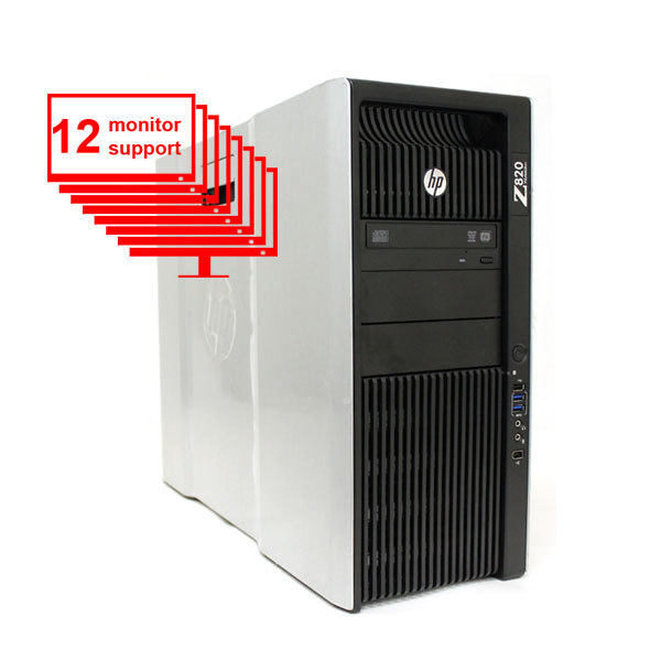 HP Z820 12-Monitor Computer/PC E5-2640 12-Core/24GB /1TB+256GB SSD