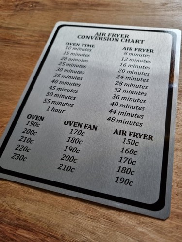 Air Fryer Food Conversion Cook Time Temperature Drawer Oven Kitchen Metal Sign - Picture 5 of 5