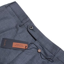 Zanella NWT Stretch Dress Pants Size 32 US Curtis In Blue Melange 100 Wool