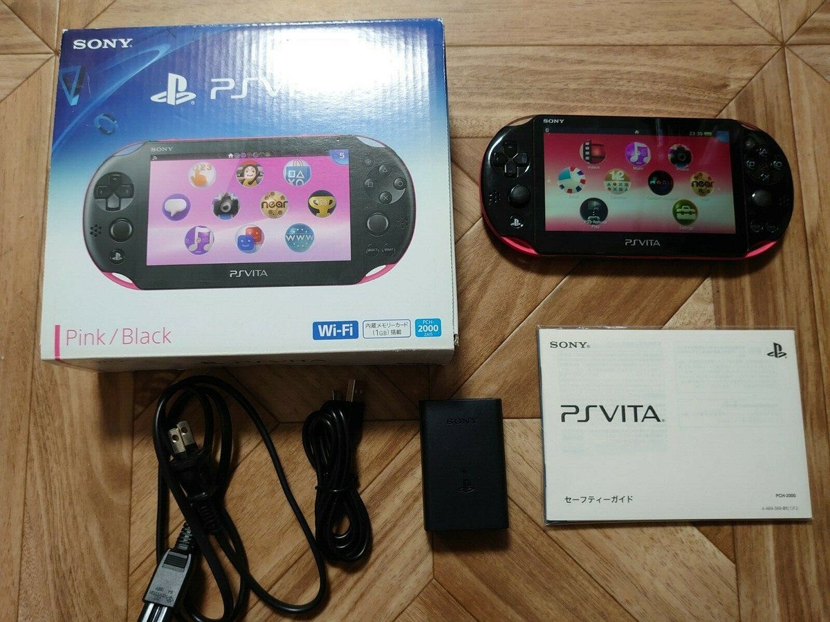 PS Vita Pink Black PCH 2000 ZA15 Console Charger PSV Slim | eBay