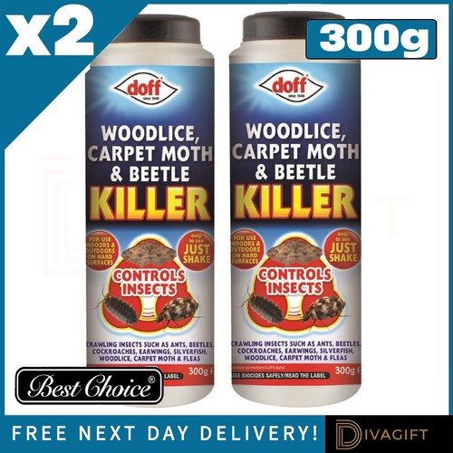2 X 300G WOODLICE CARPET MOTH BEETLE KILLER CONTROLS INSECTS INDOOR