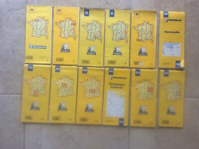 Joblot 12 Michelin French Maps All Regions France 1cm to 2 Km Alps Pyrenees etc