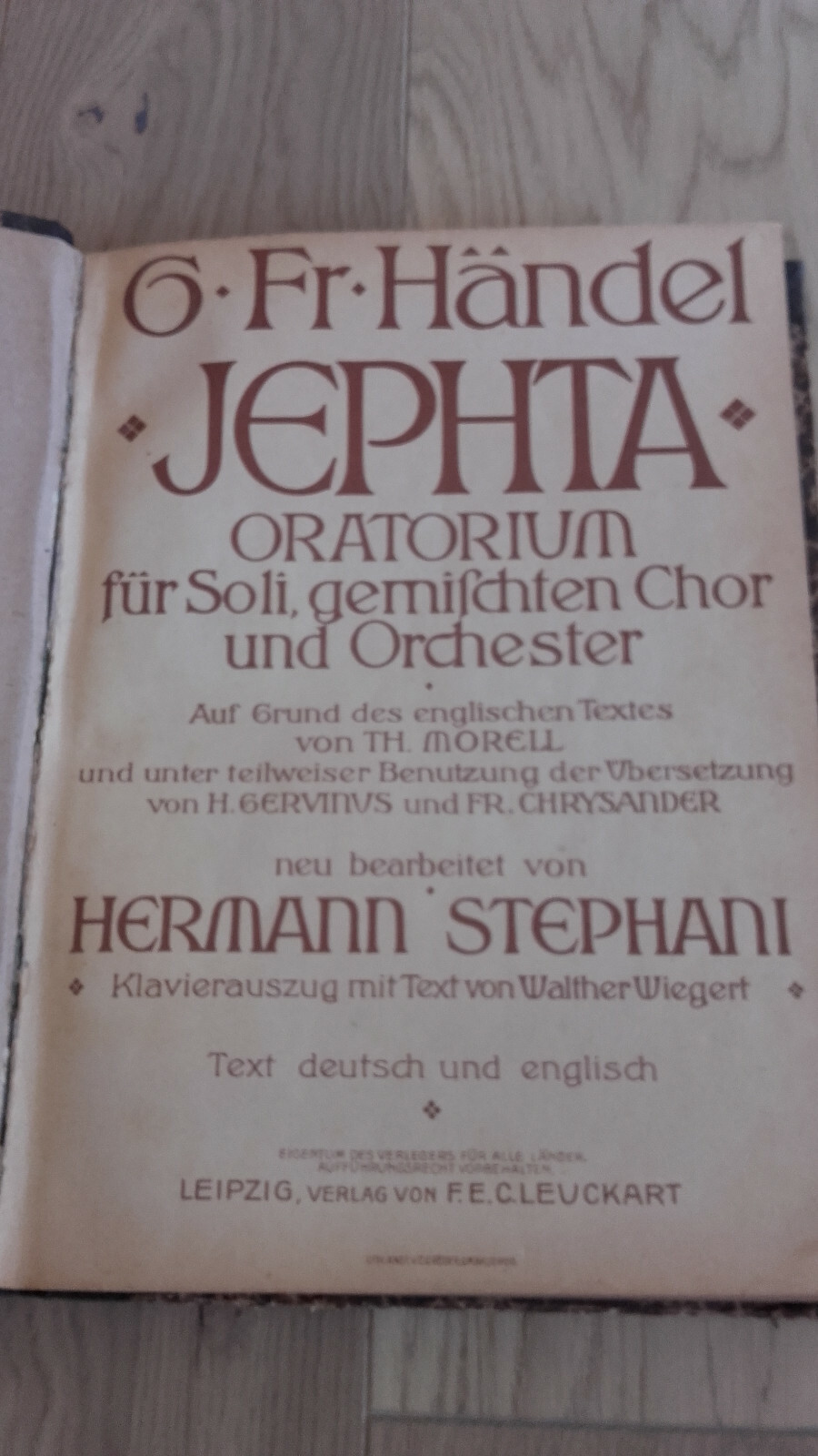Händel, Oratorium, Jephta, Noten, antiquarisch