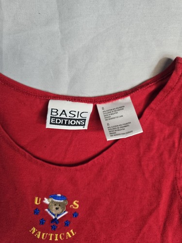 Vintage Girls Nautical Dress Red Basic Editions Size 8 - Picture 3 of 3