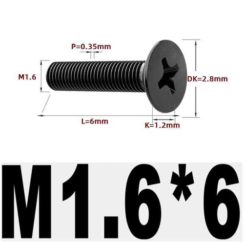 Black 304 Stainless Steel Cross Countersunk Head Screws Flat Head Long Screws - Picture 13 of 202