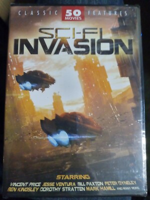 Sci-Fi Invasion 50 Movies 12-Disc DVD Set (All Movies Listed on Back) 70+ Hours