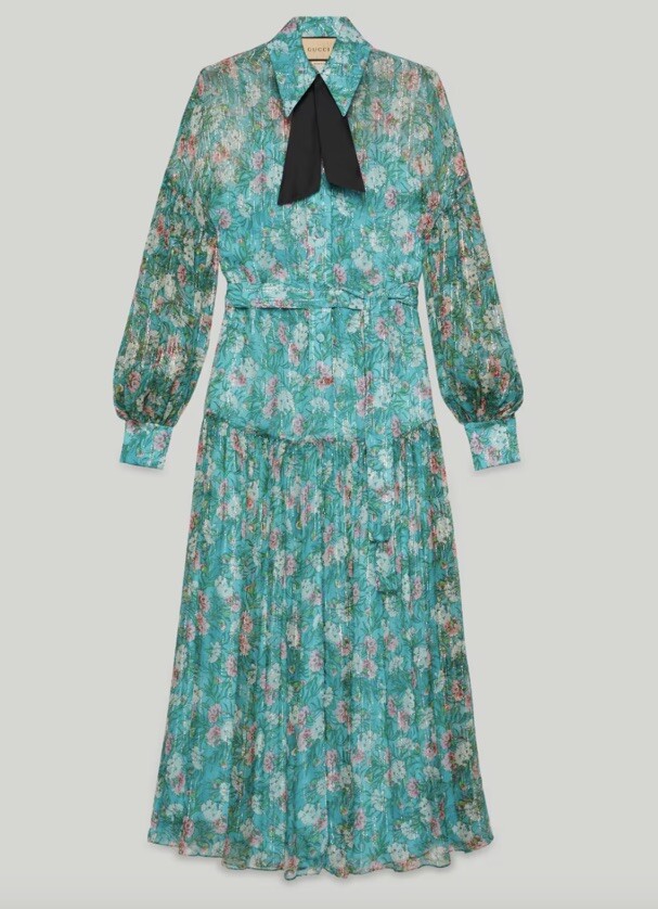 GUCCI★グッチ★素敵！Floral Long Sleeve Silk Dress Gucci - GUCCI x Ken Scott - Printed silk dress