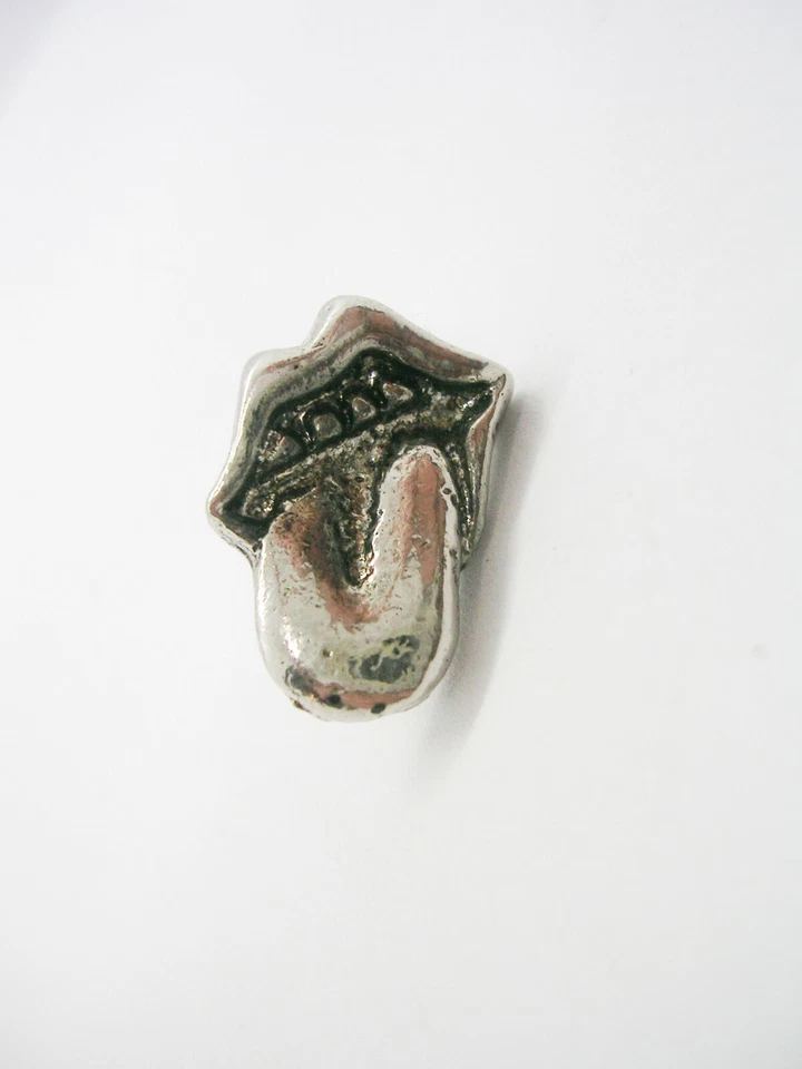 Vintage Tie Tack Stones Tongue Tie Pin with chain Rolling Stones Accessory - Image 2 of 3