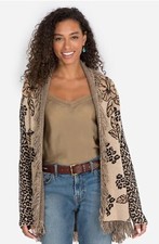 Johnny Was Fall Tropical Cardigan Cashmere Sweater Jacket Wrap Med 458 NWT