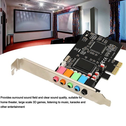 PCI-E 5.1 Sound Card Computer PCIE 5.1 Channel 3D Audio 6 Channels 3D Games - Picture 6 of 7