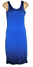 DOUBLJU ROYAL BLUE POLYESTER BLEND STRETCH Maxi Long Dress SWIM COVER-UP M