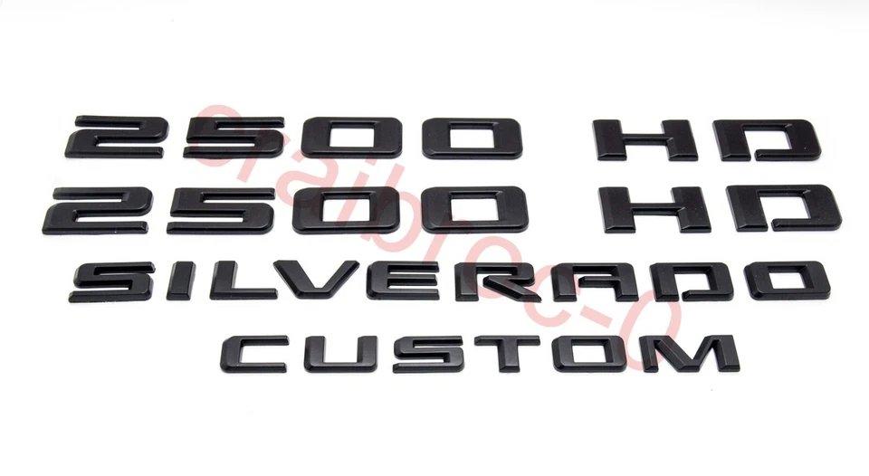 4 peças preto 2019-2023 Chevrolet Silverado 2500 HD kit emblema personalizado fabricante de equipamento original GM - Imagem 3 de 4