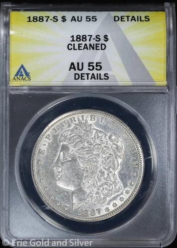 1887-S $1 Morgan Silver Dollar ANACS AU 55 Details