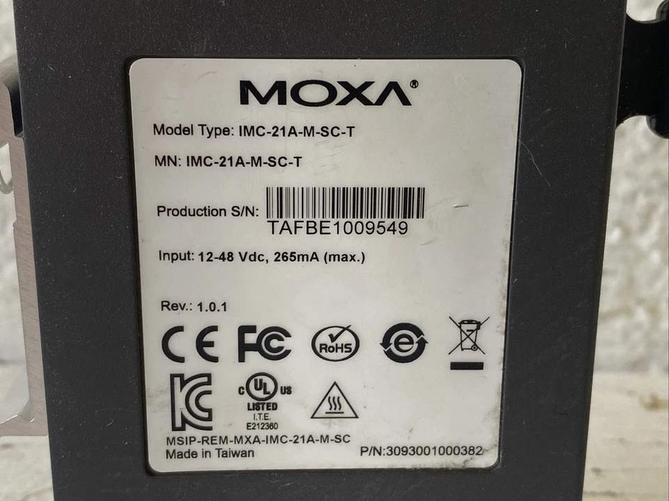 MOXA IMC-21A-M-SC-T / IMC21AMSCT Fiber Converter - Image 3 of 3