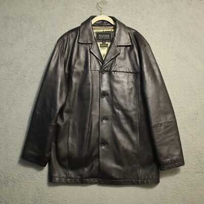 Wilsons Leather Pelle Studio Jacket Mens Large Black Thinsulate Ultra Soft Lined