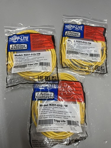 Tripp Lite Cat6 Gigabit Snagless Molded Patch Cable (RJ45 M/M) Yellow 10-ft S19 - 第 1/2 張圖片