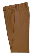 Men's Brown Suit Pants Ultra Slim Fit Short Rise Adjustable 34-35" Waist