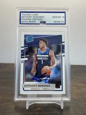 Anthony Edwards Signed 2020 Donruss #216 Rookie Card Auto 10 PSA/DNA Slab