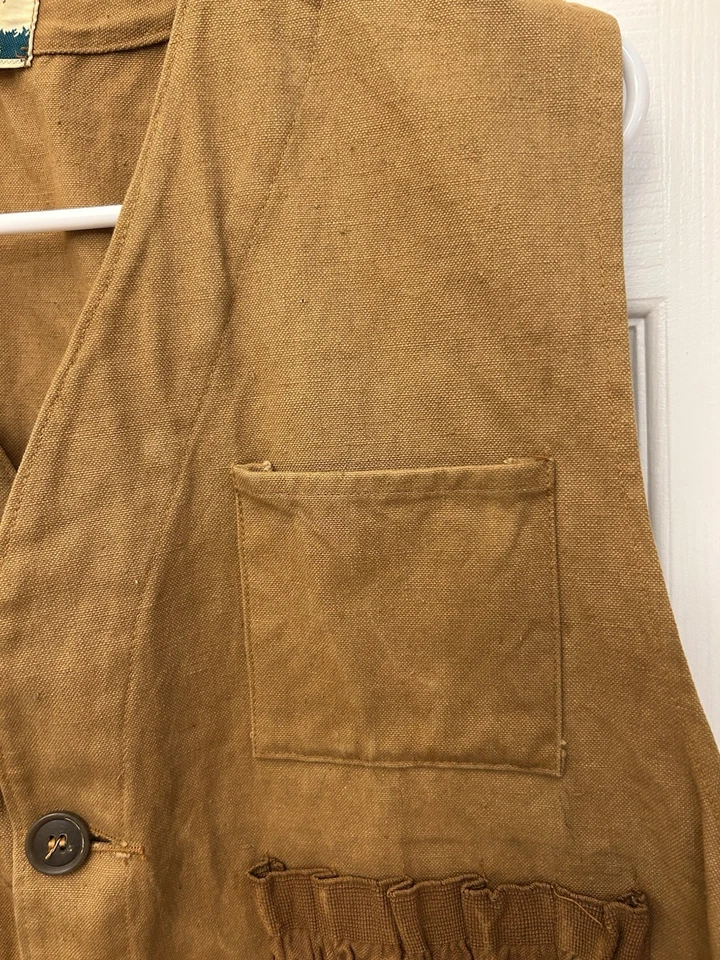 Vintage Cotton Shotgun Shell Hunting Vest Size XL Japan Mid Century - Image 4 of 4