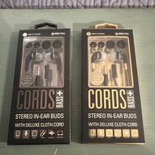 Lot Of 2 Wired Earbuds With In-line Mic For Phone Tablet Computer - 3.5 MM Plug