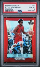 2023 Prizm Deca #213 Scoot Henderson RC Red /199 Color Match PSA 10 Low Pop