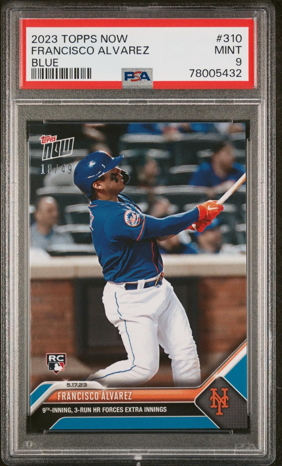 2023 Topps Now #310 Francisco Álvarez Blue PSA 9 #/49