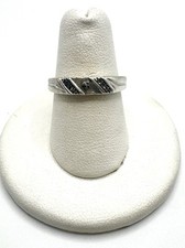 Sterling Silver Diamond Band Ring Sz 7