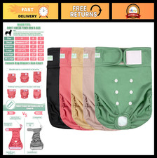 Washable Female Dog Diapers - Reusable Pet Period Panties for Small to Large Dog