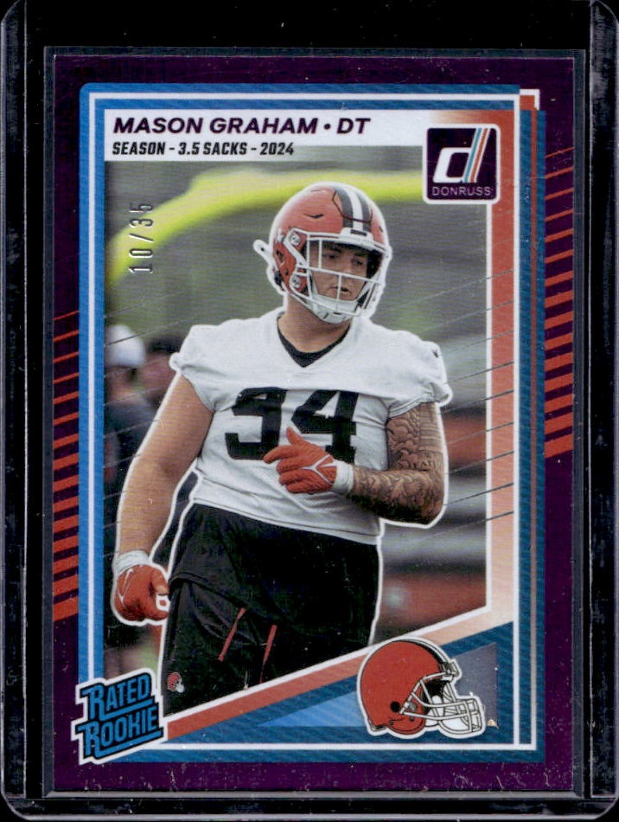2025 Donruss Mason Graham Rated Rookie Season Stat Line RC #10/35 Browns