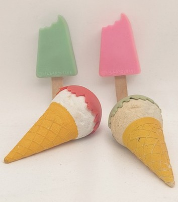 RAR Vintage Halland Keane for Hallmark Ice Cream Popsicle Erasers Japan