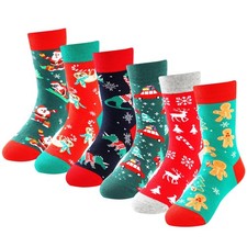 BISOUSOX Kids Christmas Socks Crazy 8-12 Years, 6pairs-kids Gift