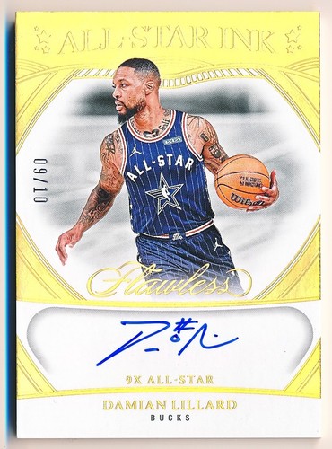 2024-25 Flawless Damian Lillard All-Star Ink Auto Gold #ASI-DLI (09/10)